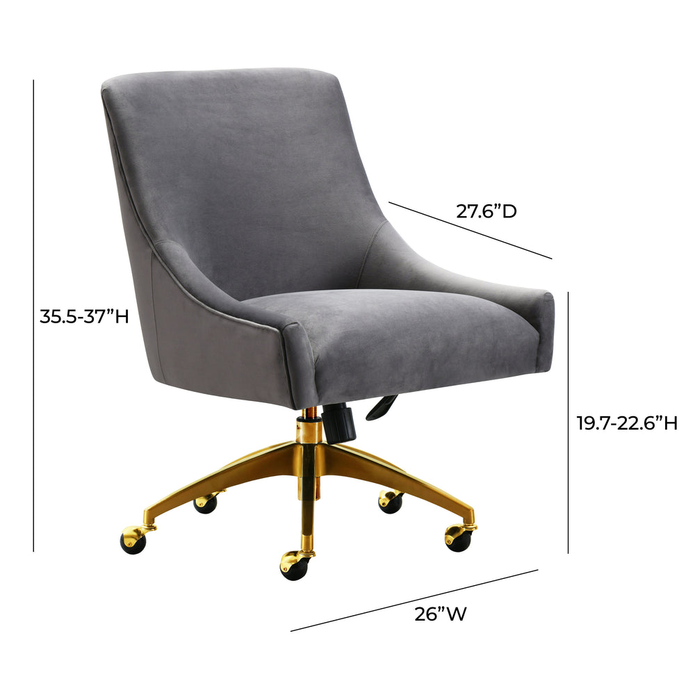 Beatrix Velvet Office Swivel Chair dimensions
