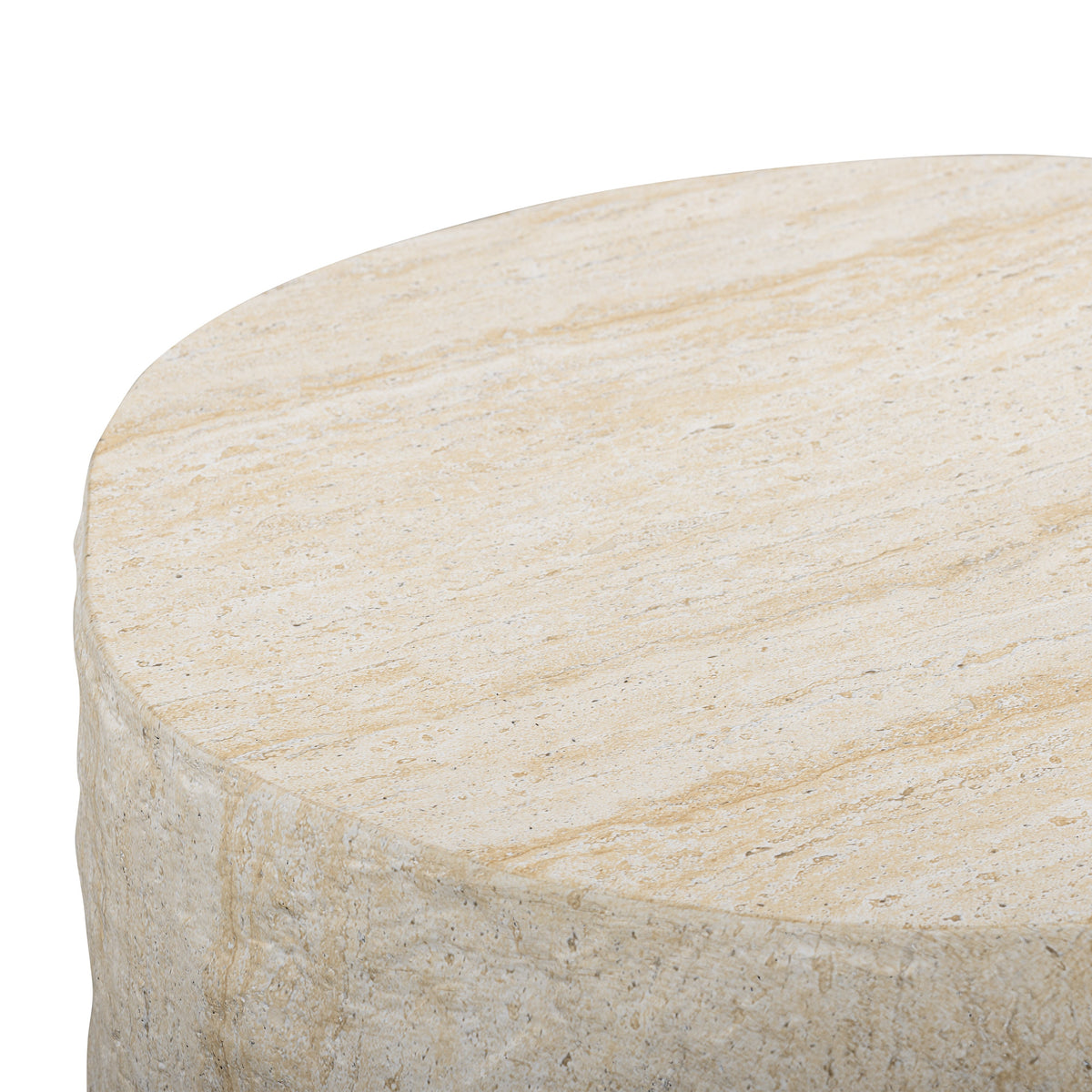 Roxanne Faux Travertine Indoor/Outdoor Concrete Side Table - View 5