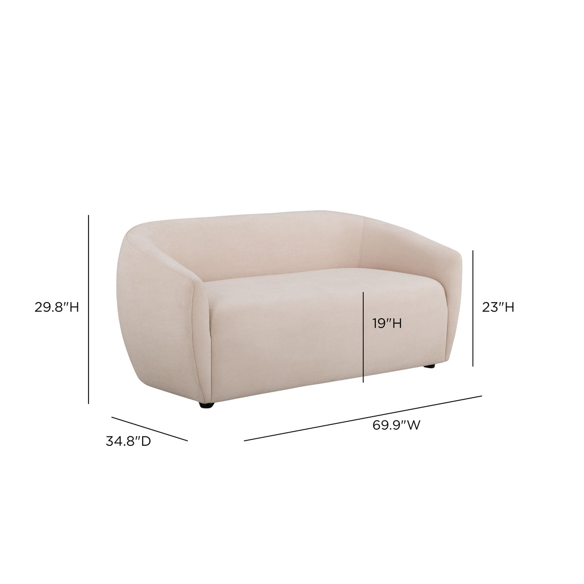 Jordan 70" Textured Performance Velvet Loveseat - View 6