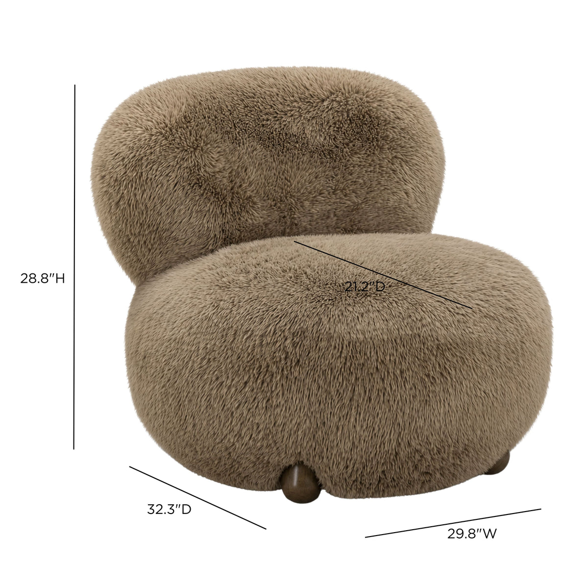 Full-frame studio product shot of the Pucker Accent Chair on an isolated background