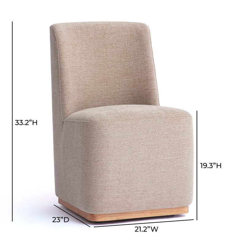 Melissa Performance Fabric Rolling Dining Chair - View 12