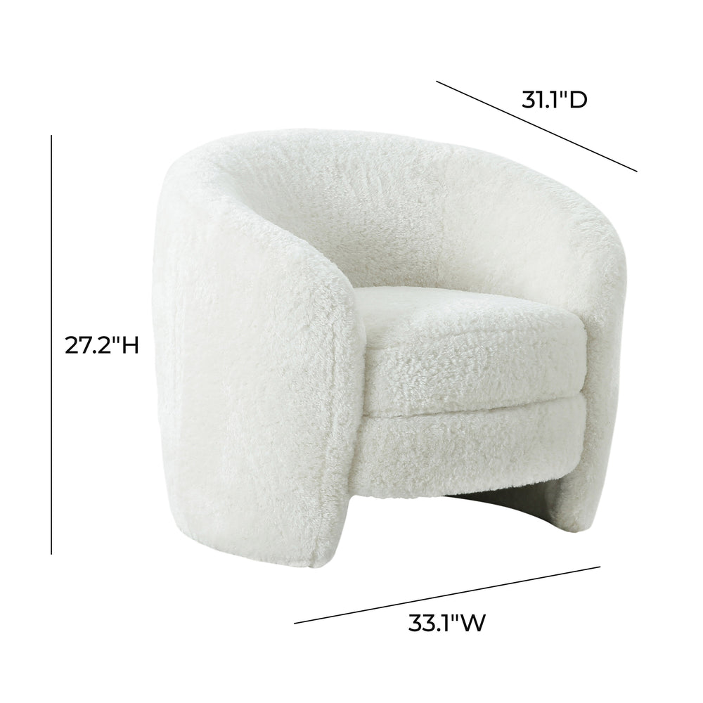 Dakota Faux Shearling Armchair dimensions