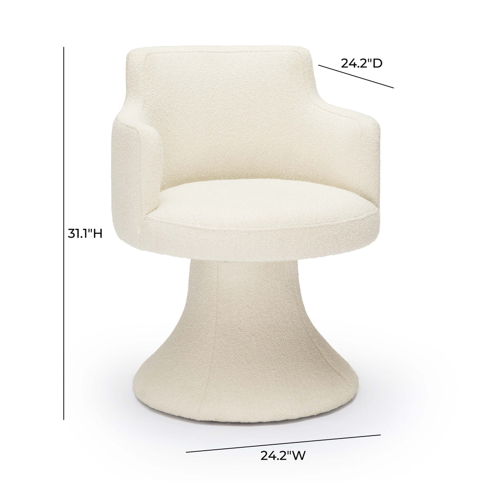 Jeffree Performance Boucle Swivel Dining Chair dimensions