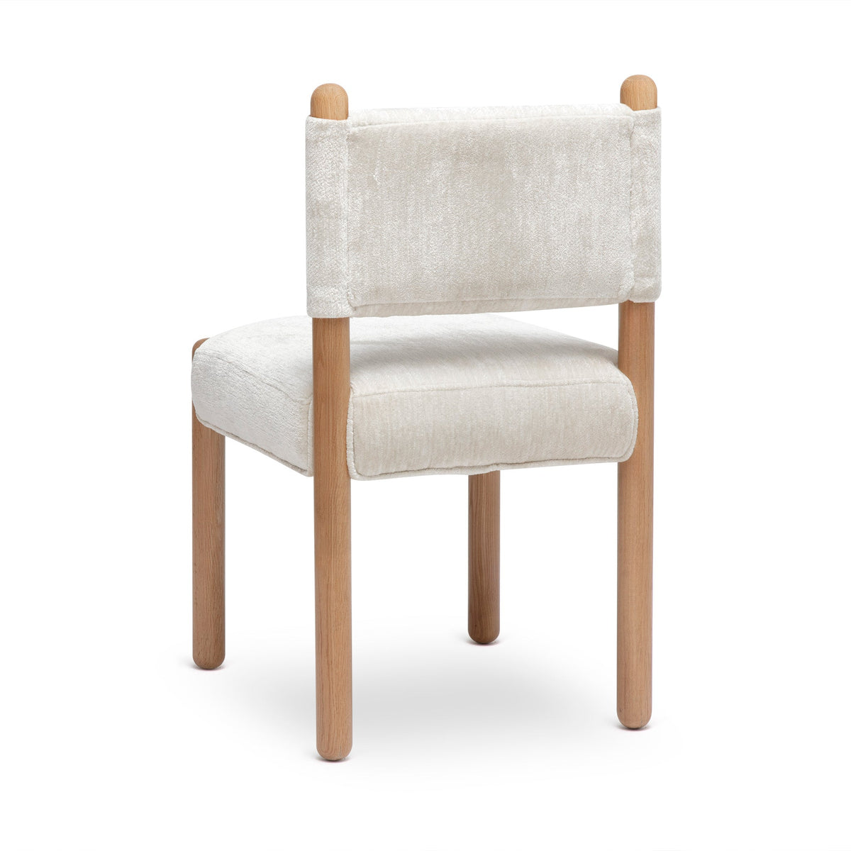 Pair of Bruno straight back dining chairs styled in a modern kitchen setting