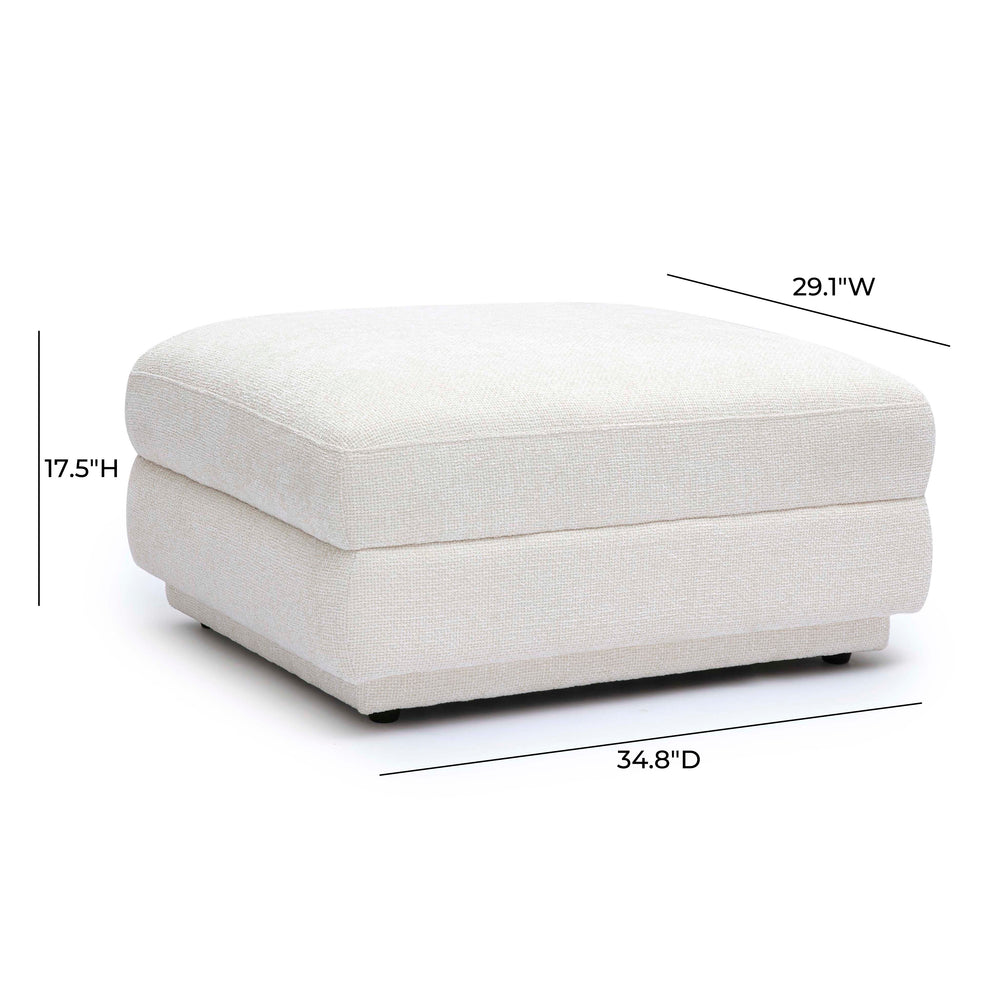 Perry Cream Chenille Modular Ottoman dimensions