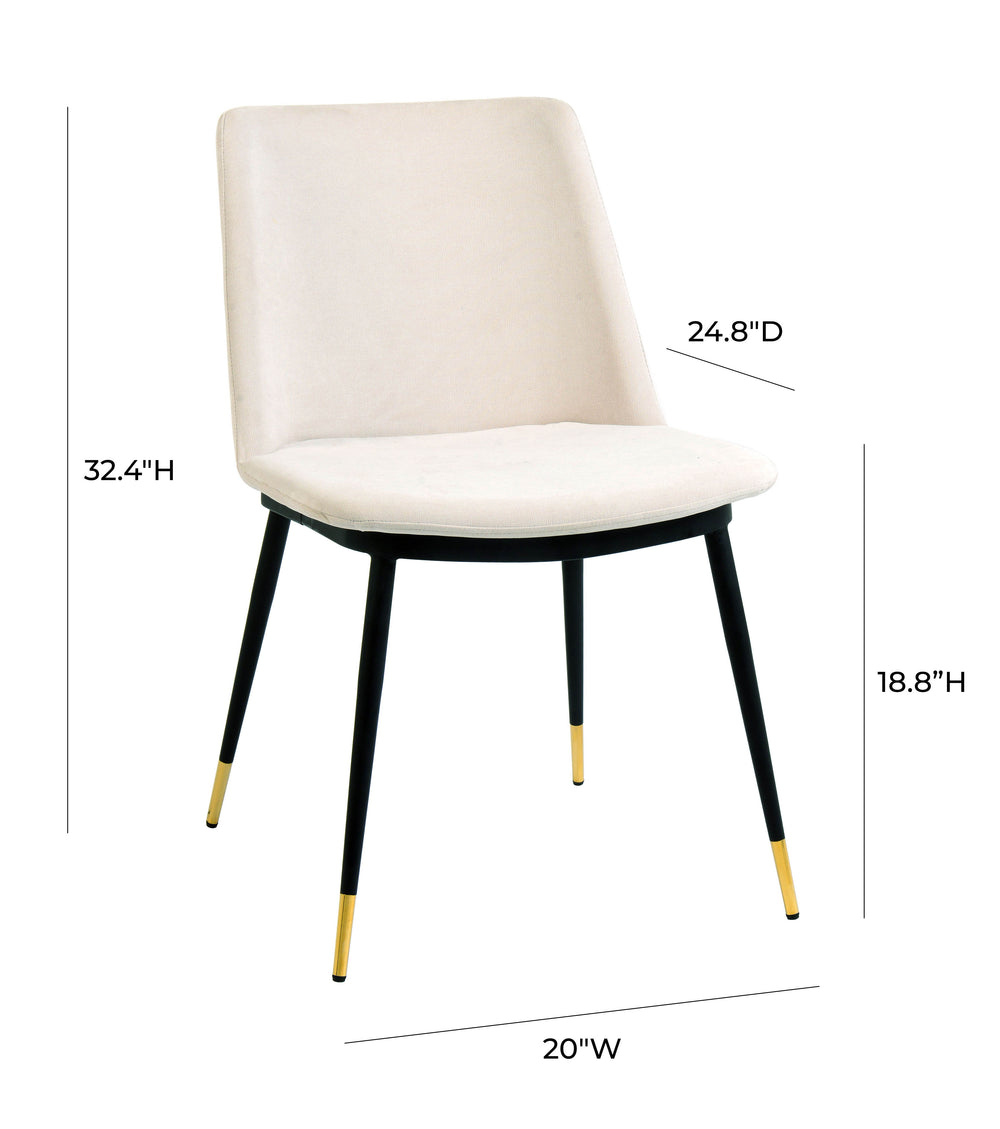 Evora Velvet Dining Chair - Set of 2 dimensions