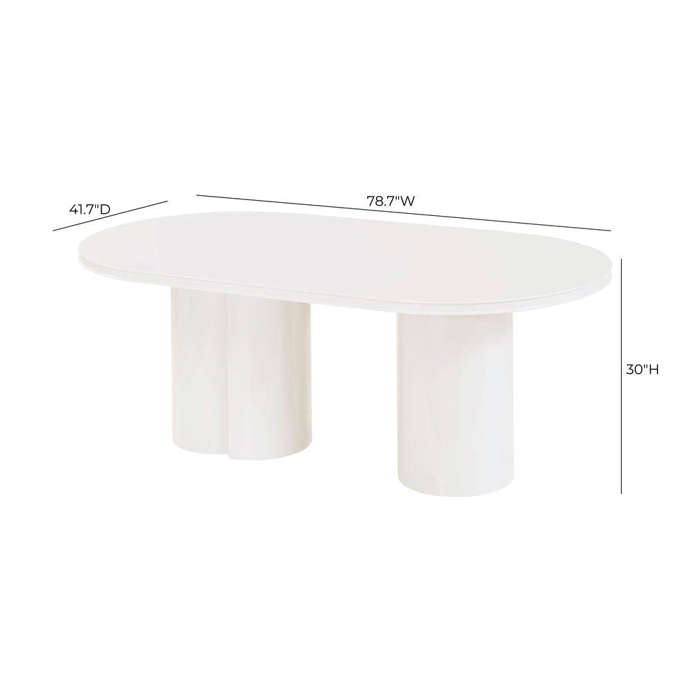 Elora 79" Lacquer Oval Dining Table dimensions
