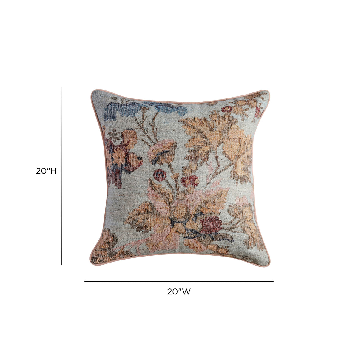 Taman 20" Natural Cotton Throw Pillow - View 15