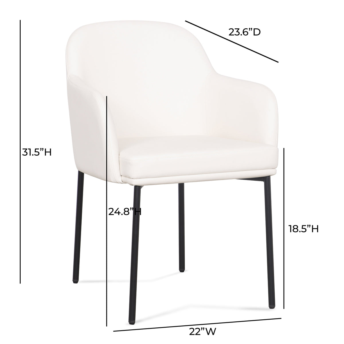 Sydney Performance Vegan Leather Armchair - Set of 2 - View 15