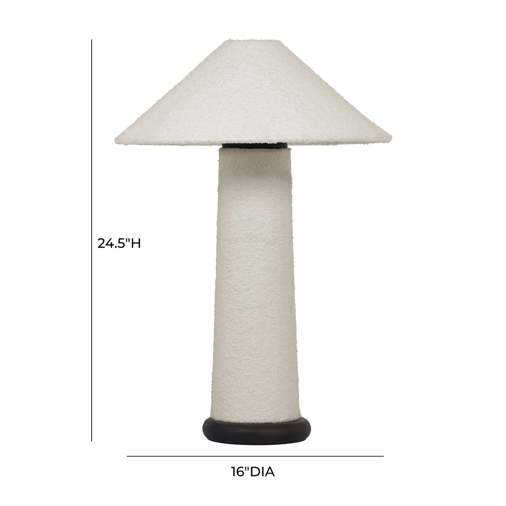 Faith White Boucle Table Lamp dimensions