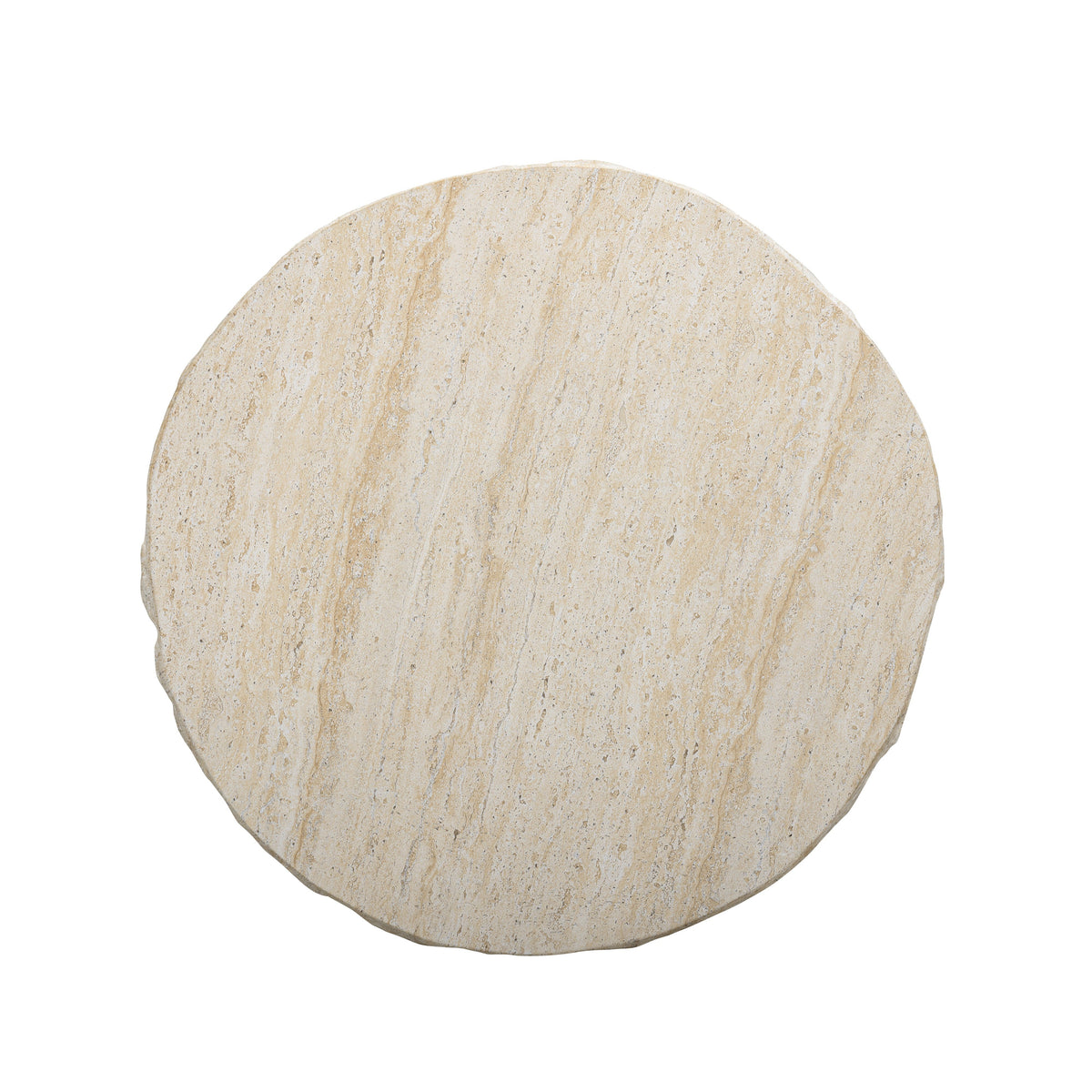 Roxanne Faux Travertine Indoor/Outdoor Concrete Side Table - View 4