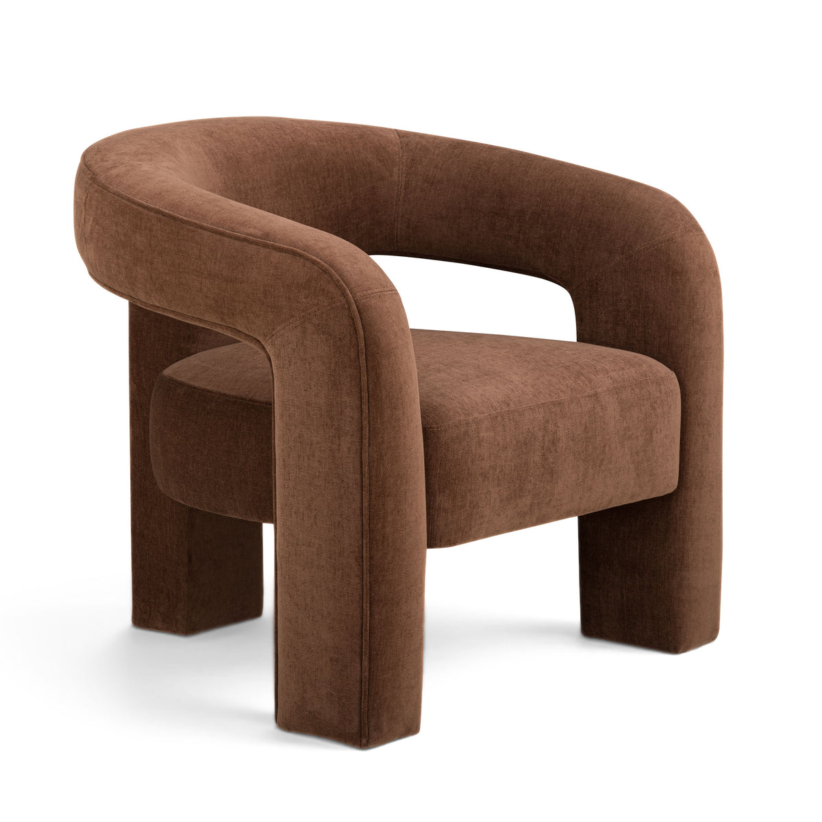 Malone Accent Chair in Taupe textured velvet front view
