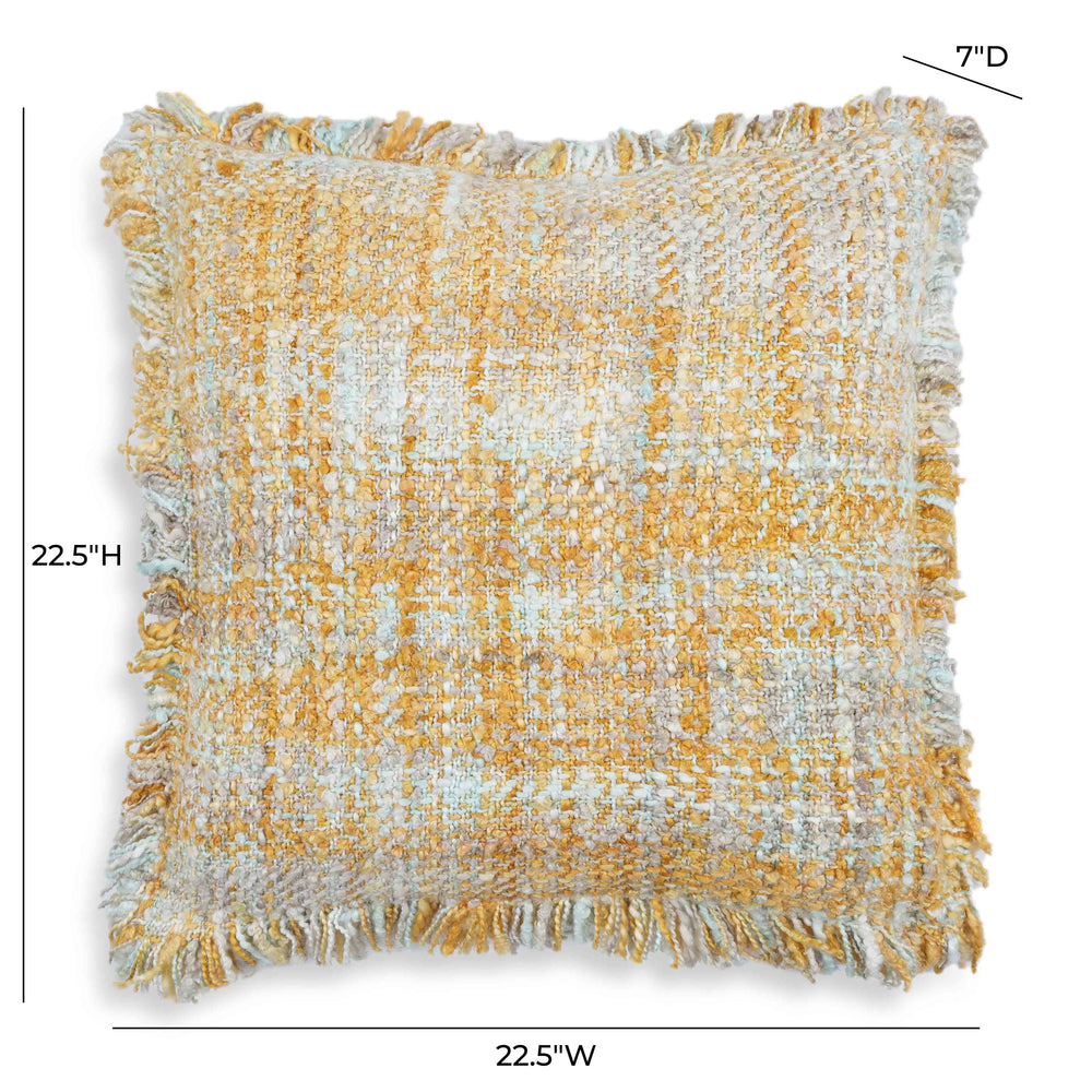 Frazzle 22.5" Textured Square Accent Cushion Cover dimensions