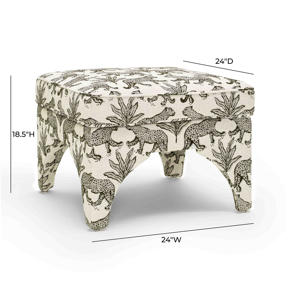 Raji Leopard Jacquard Ottoman dimensions