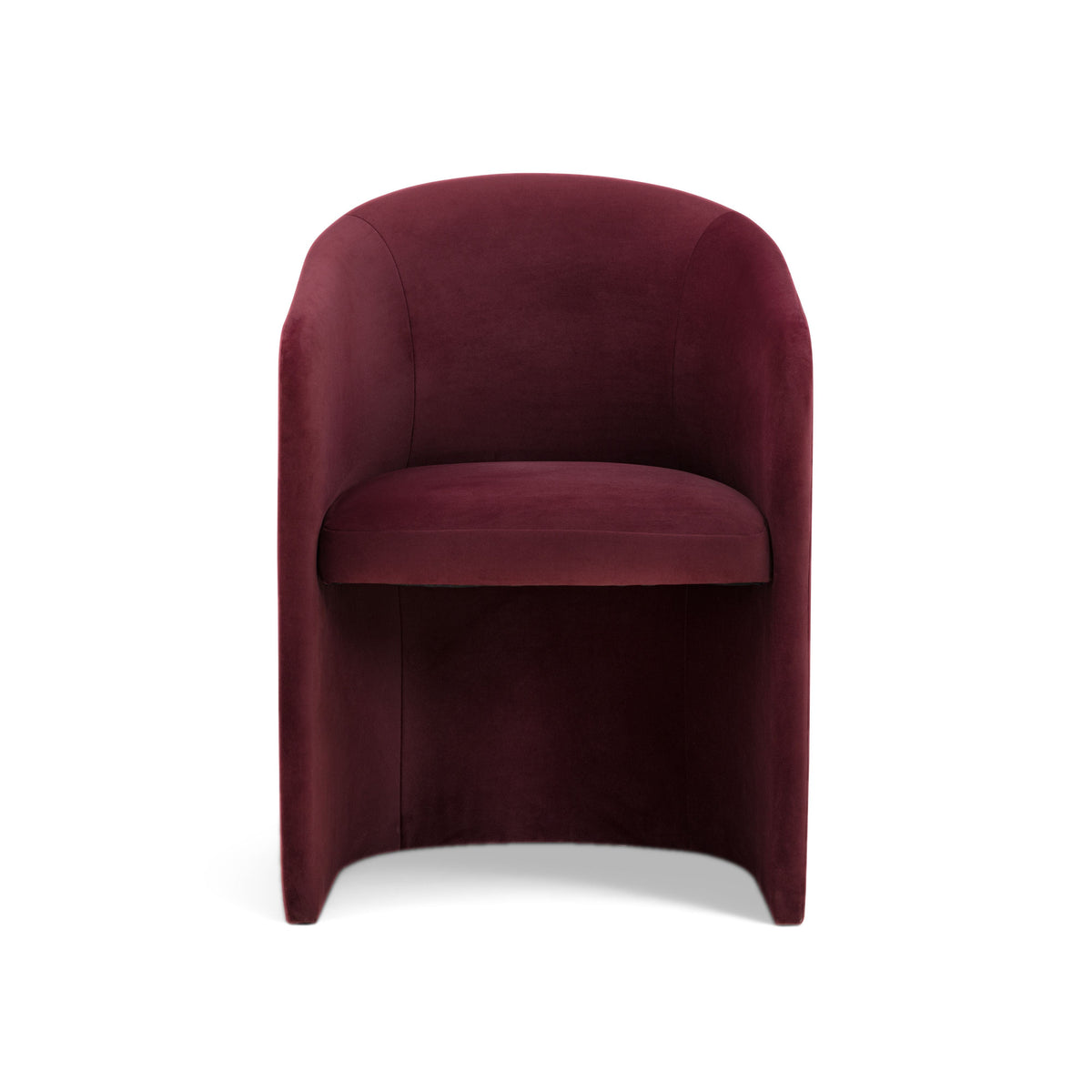 Three-quarter rear angle view of Seraphina performance velvet dining chair
