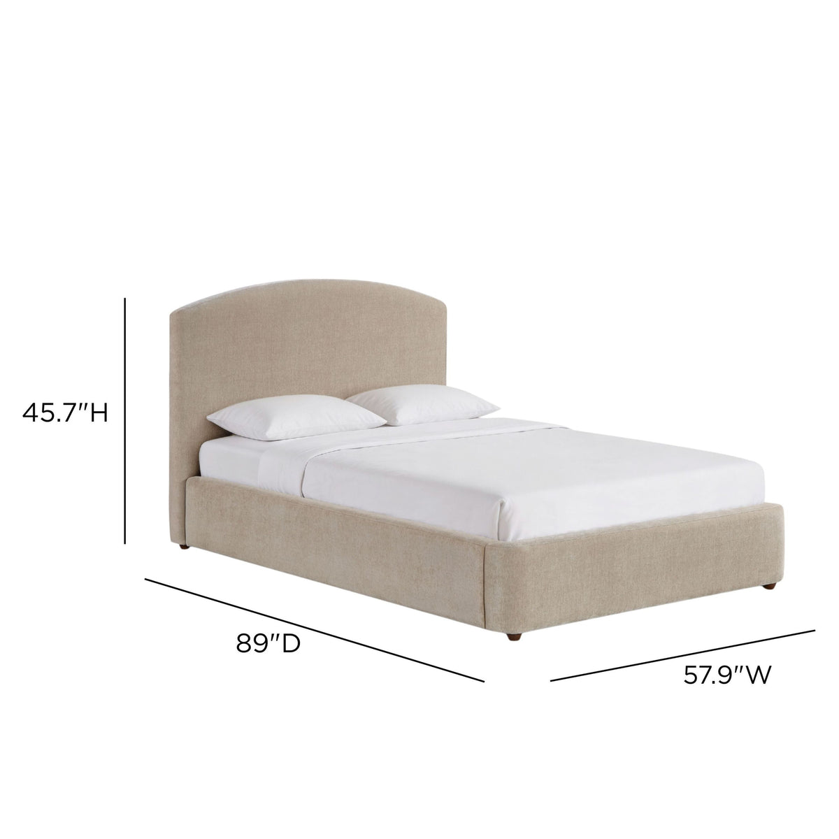 Studio product shot of Leah 48-inch special sized bed frame on solid white background