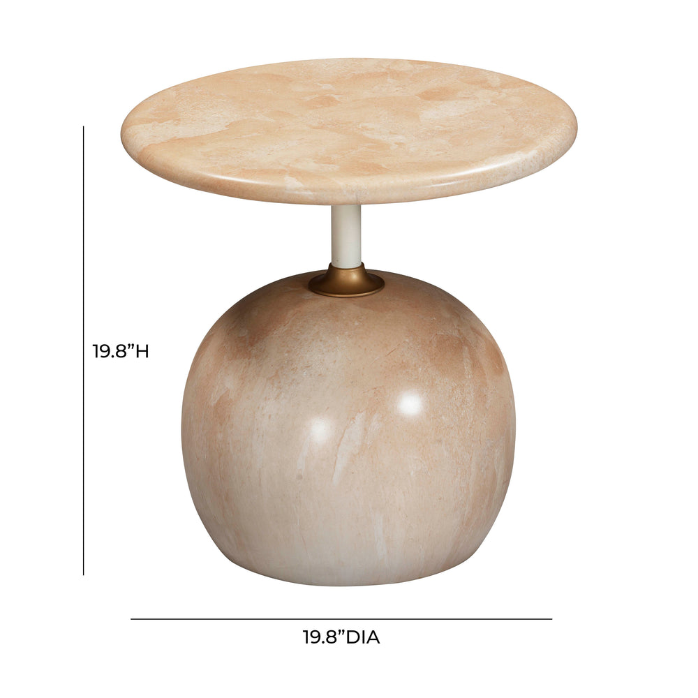 Mire Rose Faux Marble Side Table dimensions