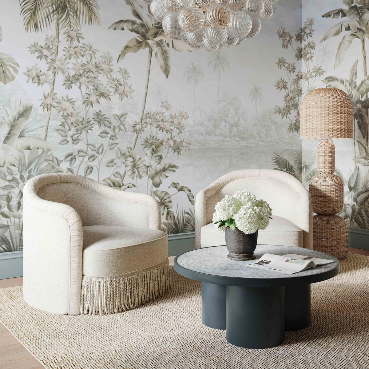 Pamela Tasseled Lounge Accent Chair - View 9