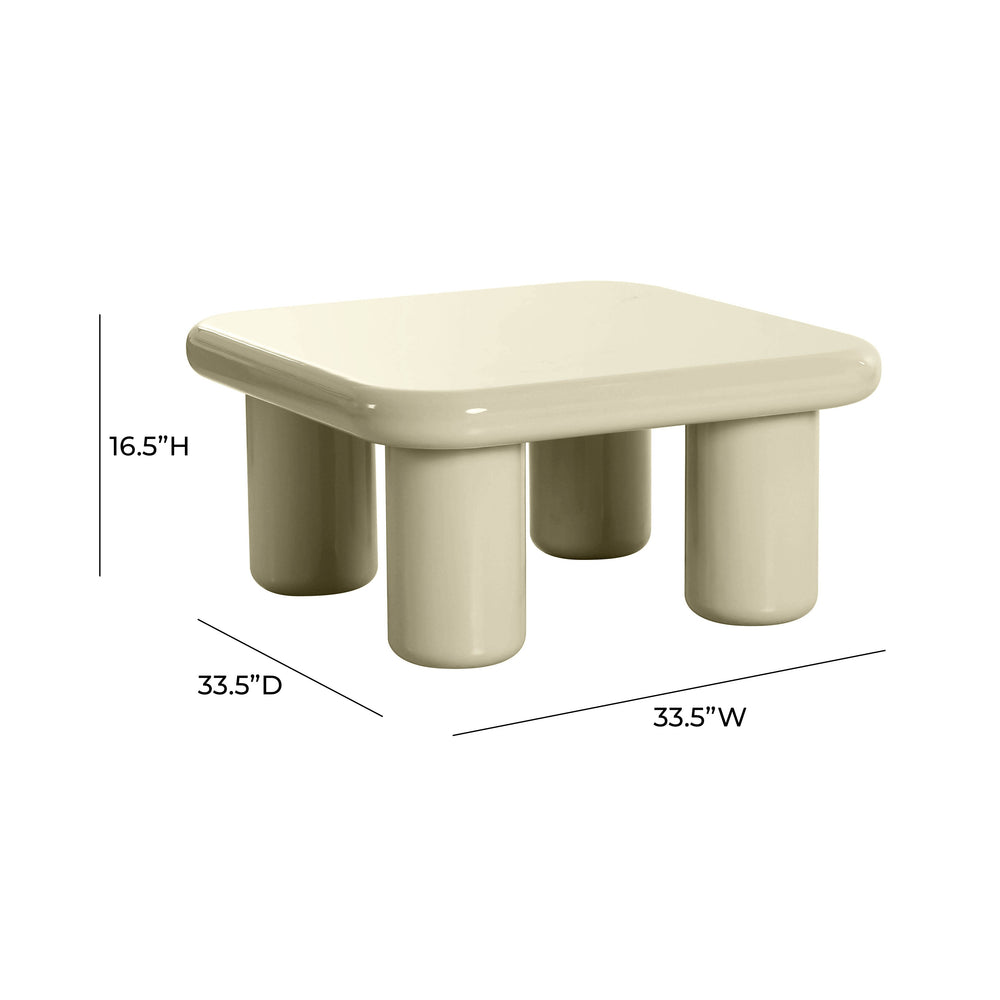 Memphis 33.5" Glossy Square Coffee Table dimensions