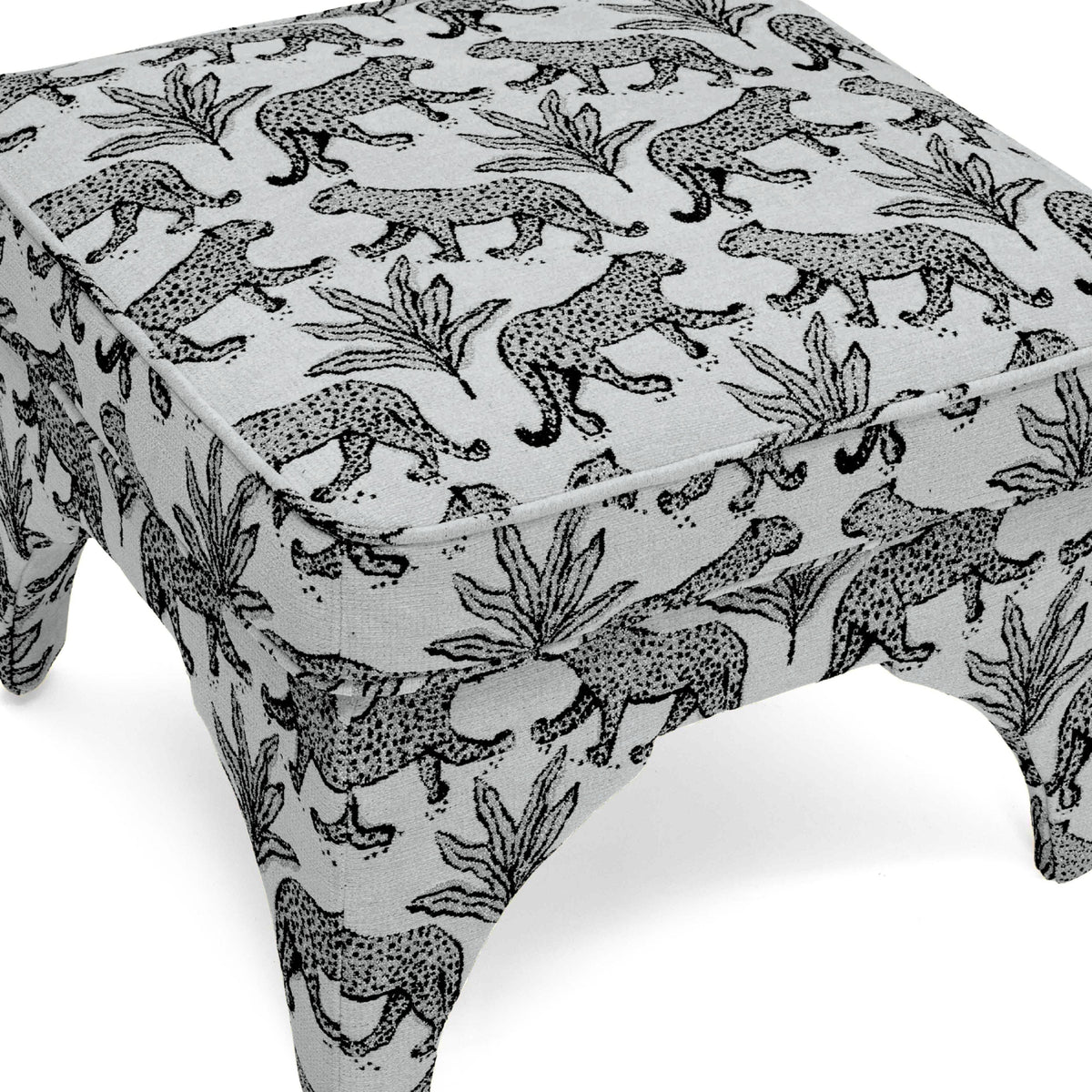 Raji Leopard Performance Jacquard Ottoman - View 11