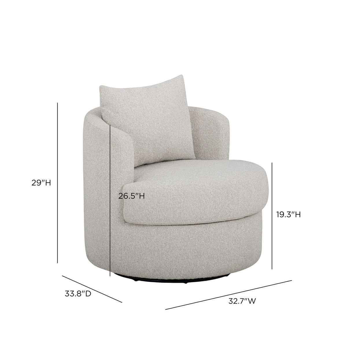 Silvi Performance Boucle Swivel Accent Chair - View 8