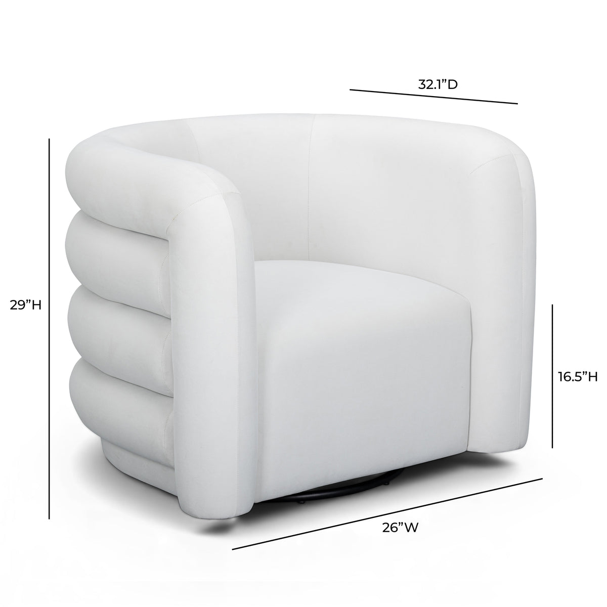 Curves Performance Velvet Swivel Accent Chair - View 15