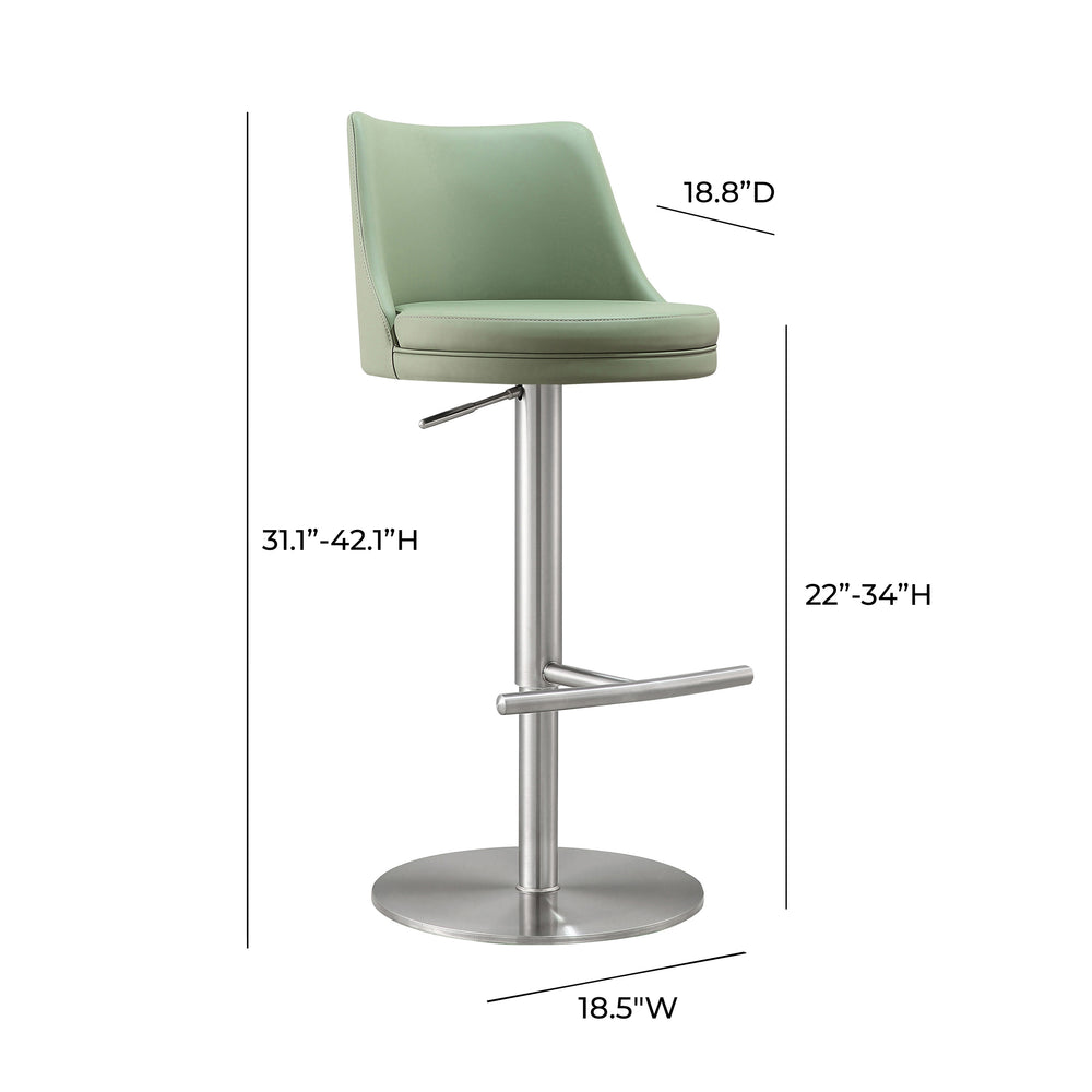 Reagan Performance Vegan Leather Adjustable Stool dimensions