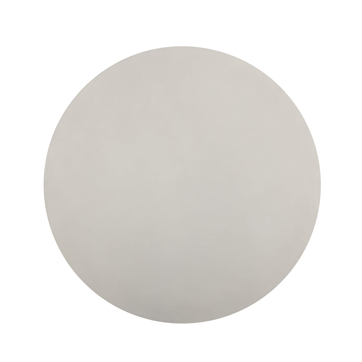 Margot round concrete table arranged with seating for four to six guests