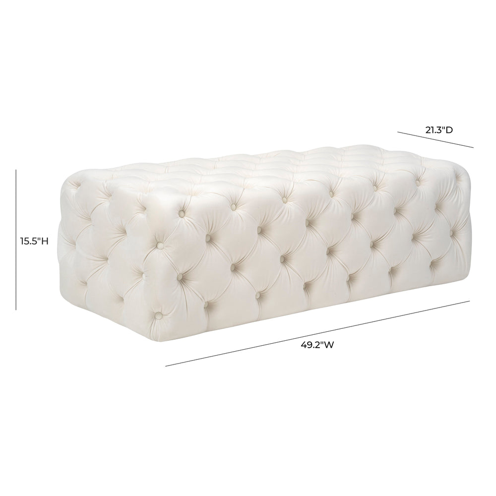 Kaylee 49" Velvet Ottoman dimensions