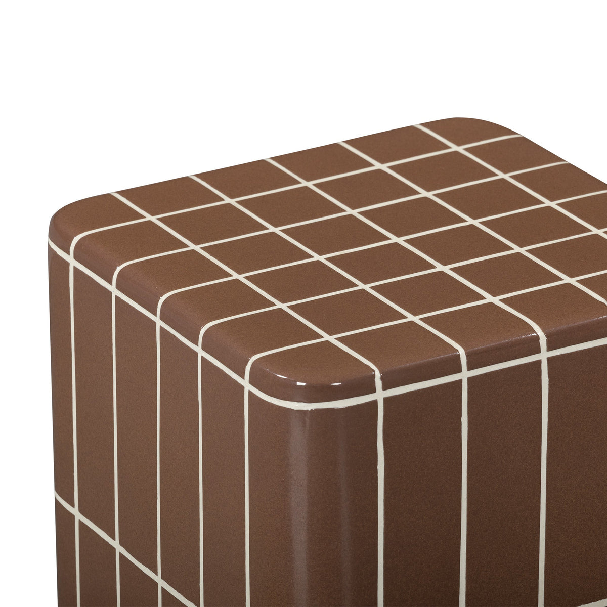 Tatiana square side table positioned in modern indoor living room setting