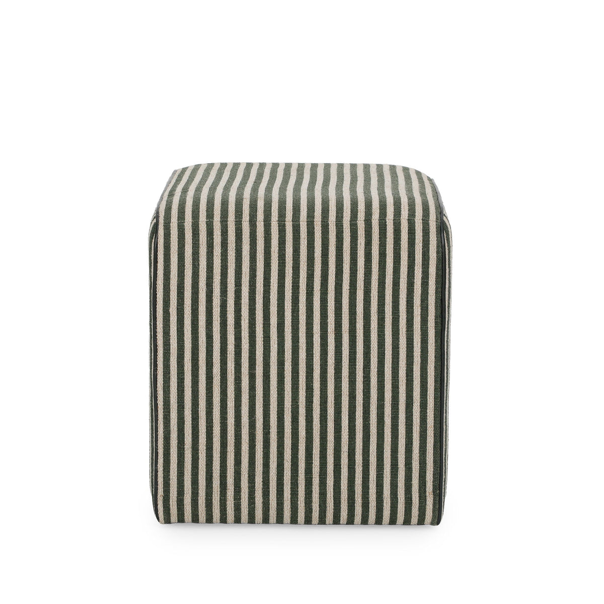 Overhead angle of Byron Square Cotton Jute Ottoman woven fabric top