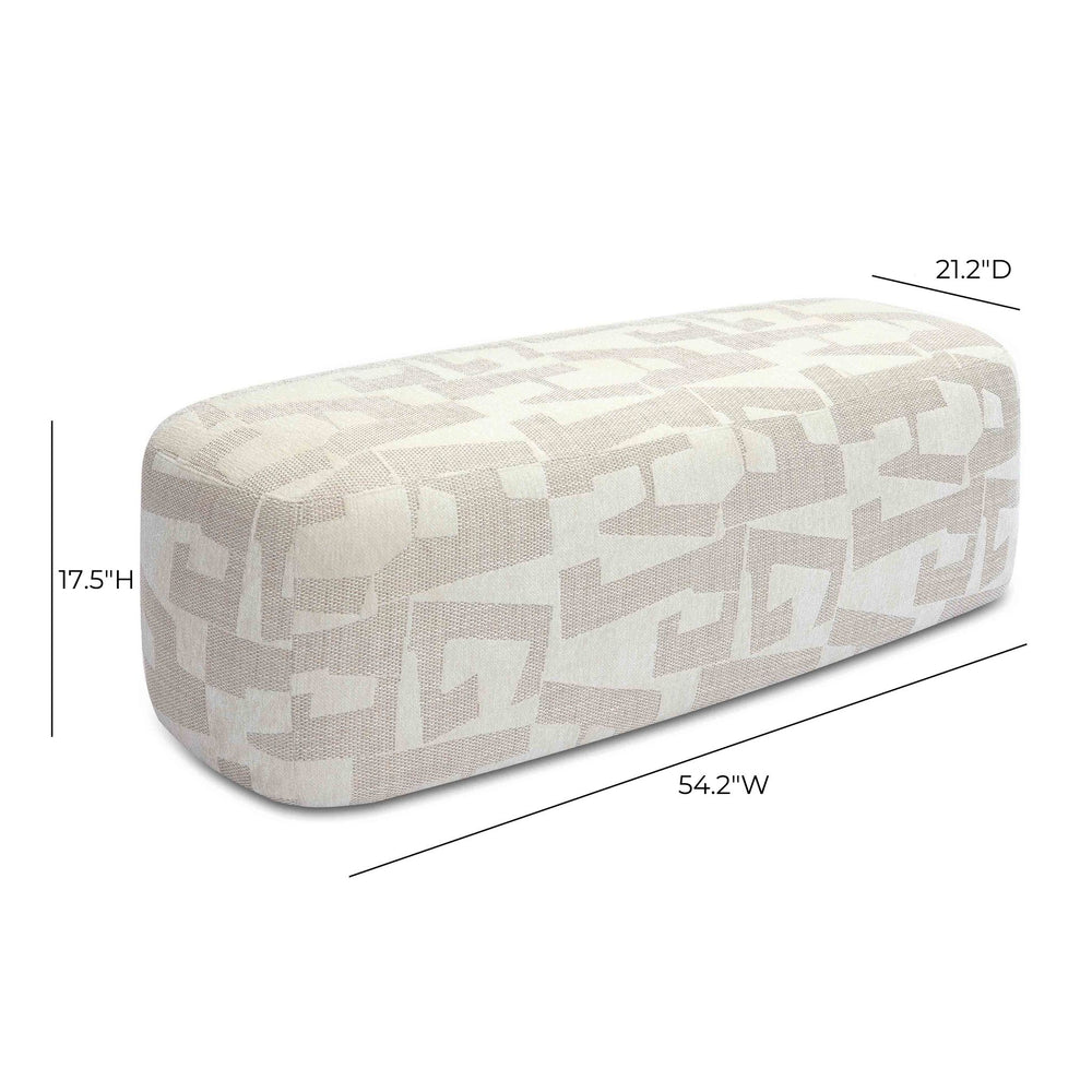 Graceland Cream Jacquard Bench dimensions