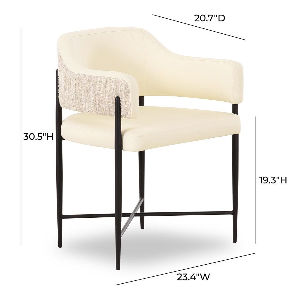 Sezanne Vegan Leather 2-Tone Dining Chair dimensions