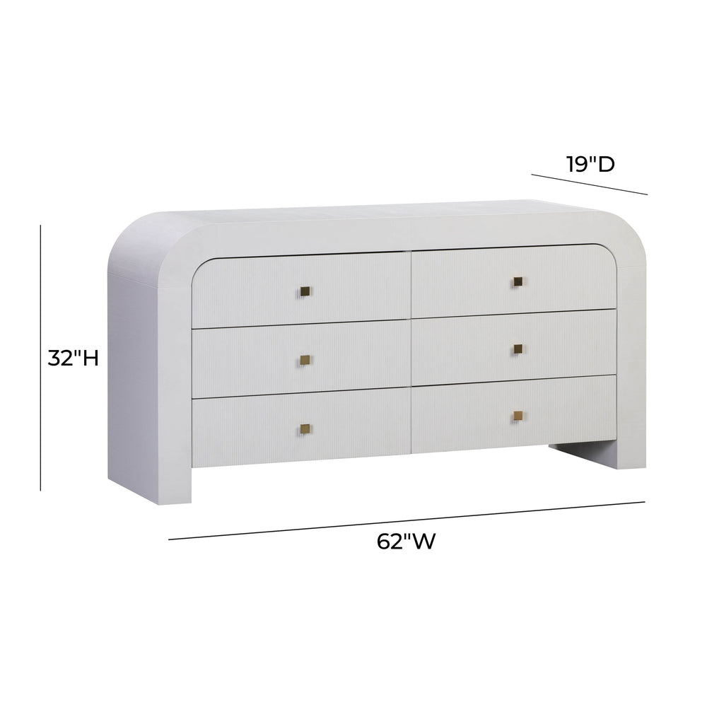 Hump 62" Arched 6-Drawer Dresser dimensions
