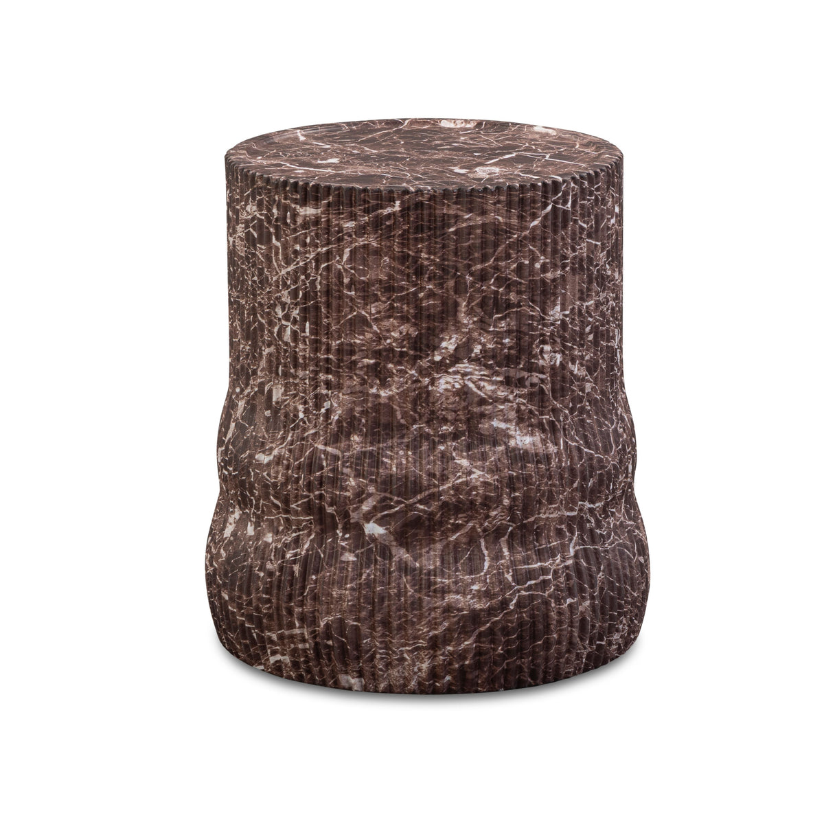 Cilla Red Faux Levanto Marble Indoor/Outdoor Concrete Side Table - View 1