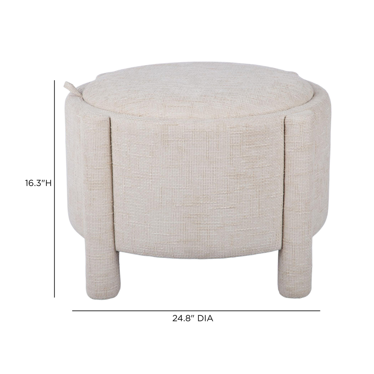 Bellamy Railroad Chenille Storage Stool in Brown front view