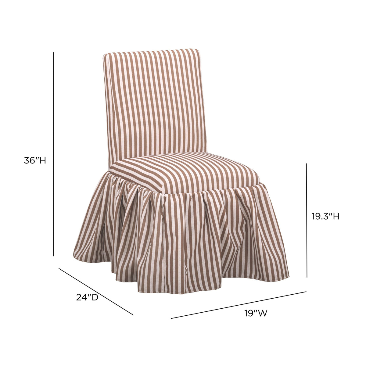 Gertrude Striped Performance Linen Skirted Dining Chair - View 19