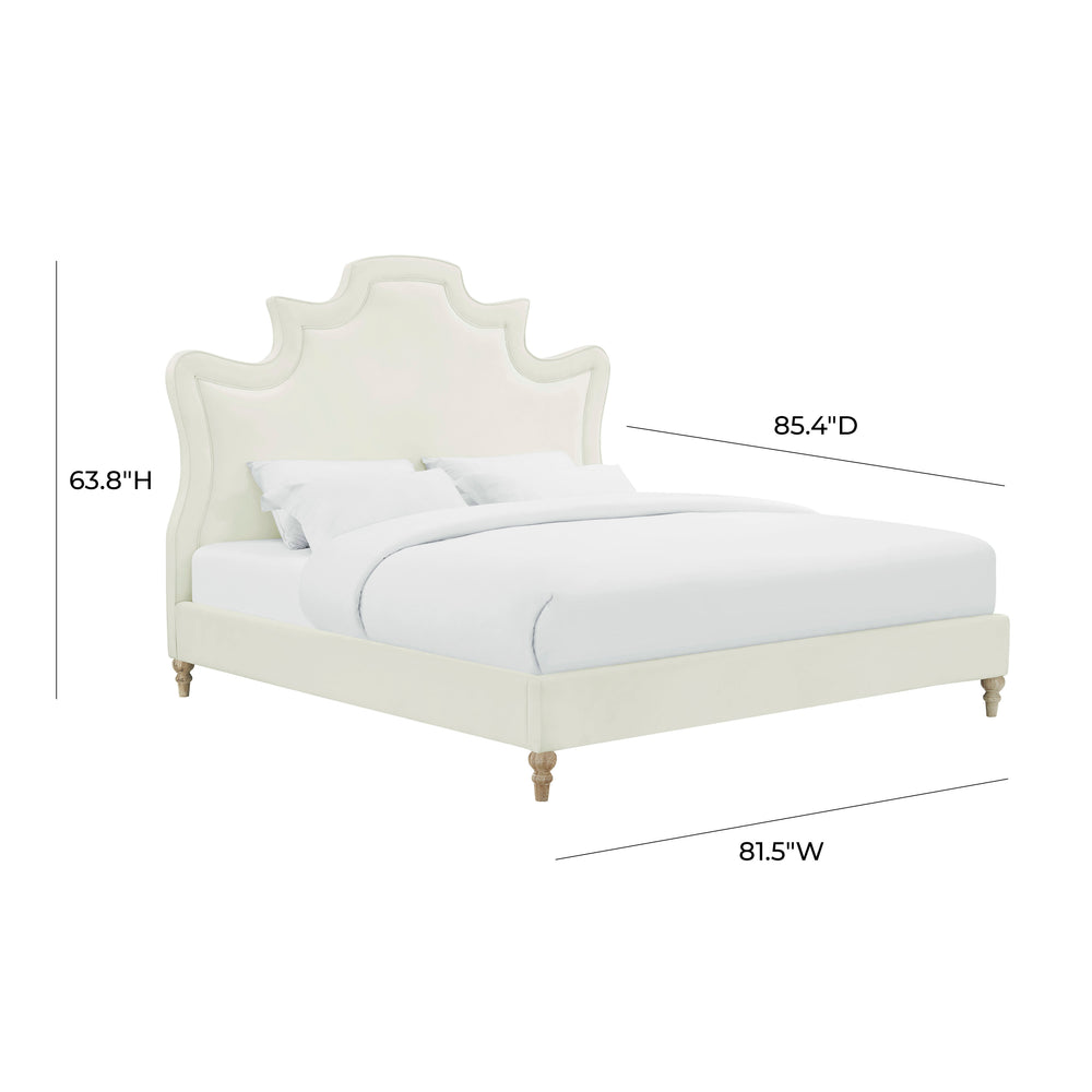 Serenity Cream Velvet Bed dimensions