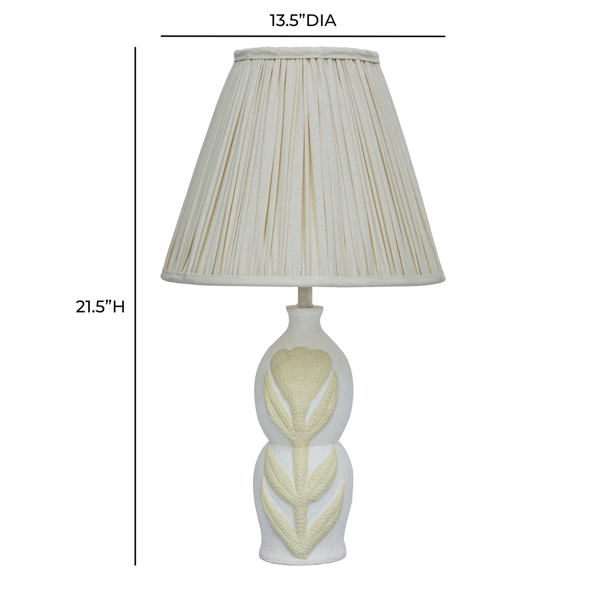 Edith Curved Papier Mache Flower Pleated Table Lamp - View 6