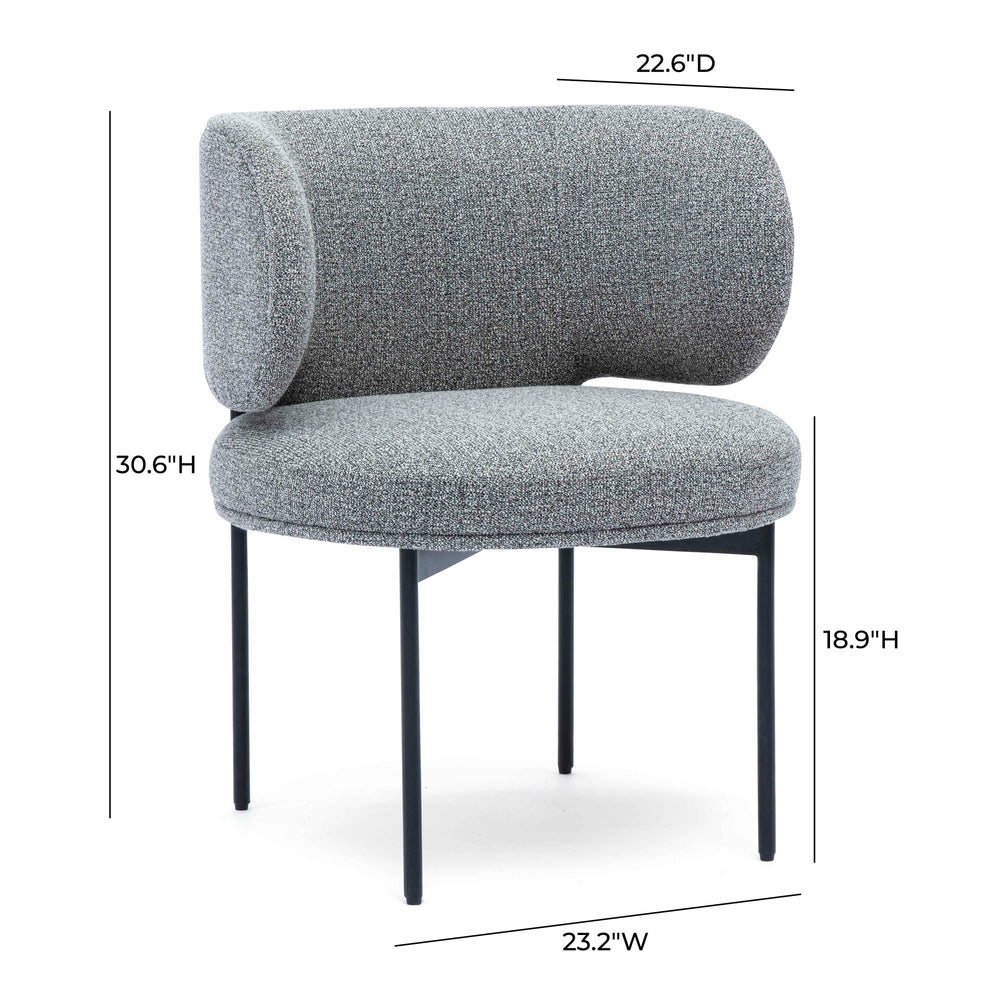 Maureen Speckled Grey Performance Boucle Dining Chair dimensions