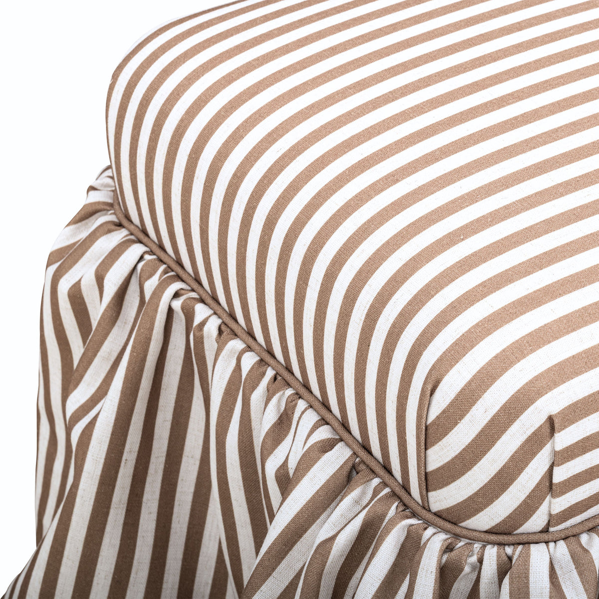 Gertrude Performance Linen Skirted Ottoman - View 5