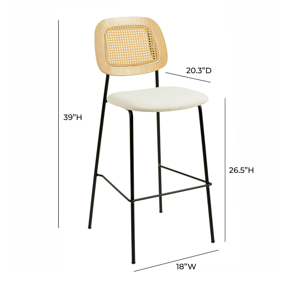 Anais Natural Rattan Counter Stool - Set of 2 dimensions