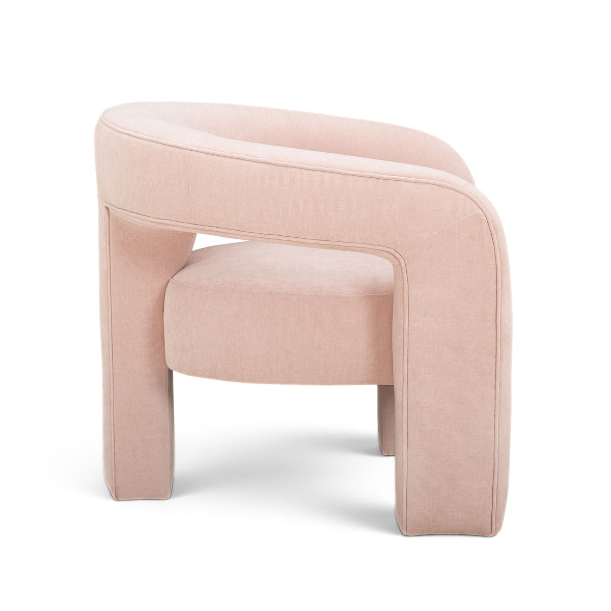 Overhead top view of Malone Accent Chair seat and curved backrest