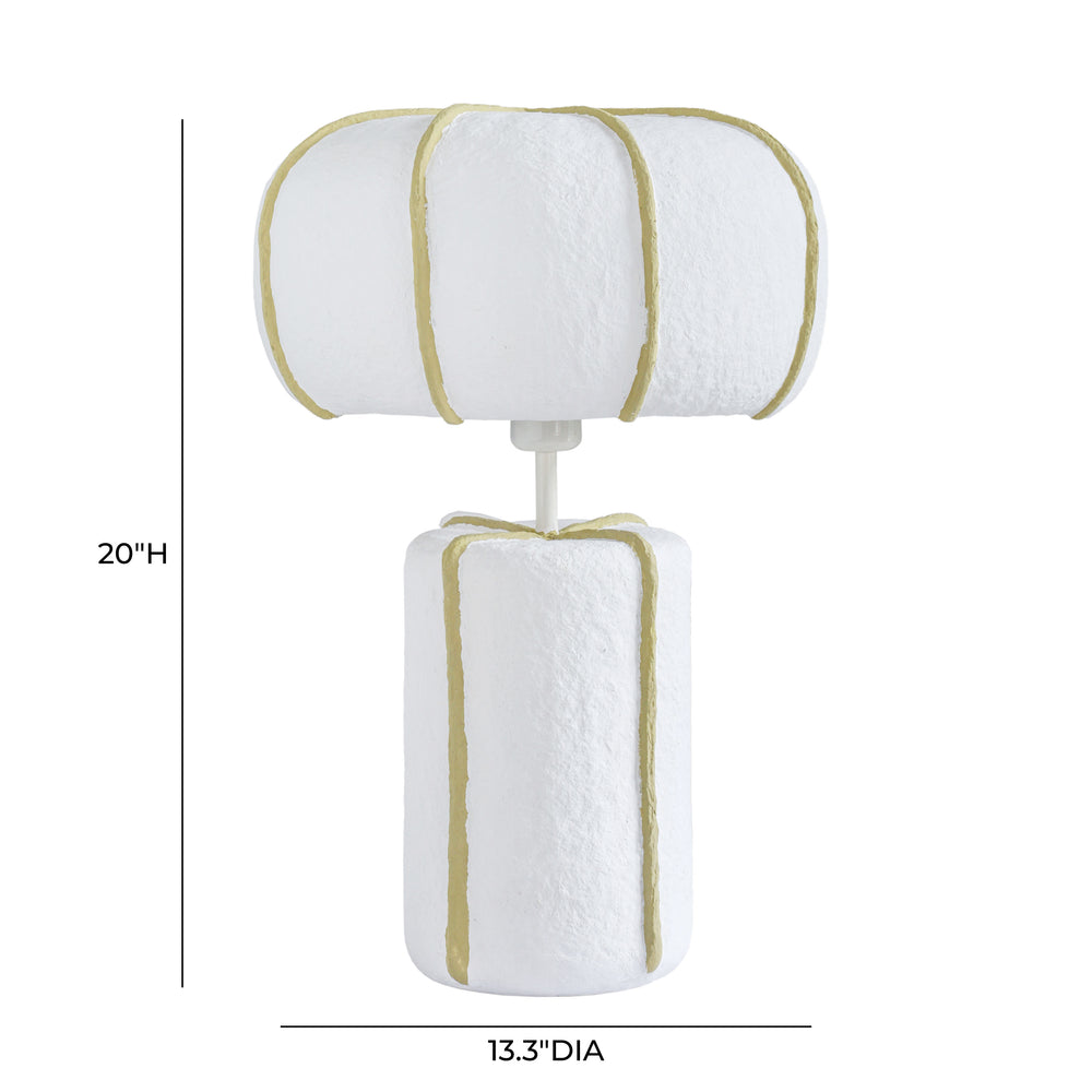 Looma Cotton Mache Table Lamp dimensions