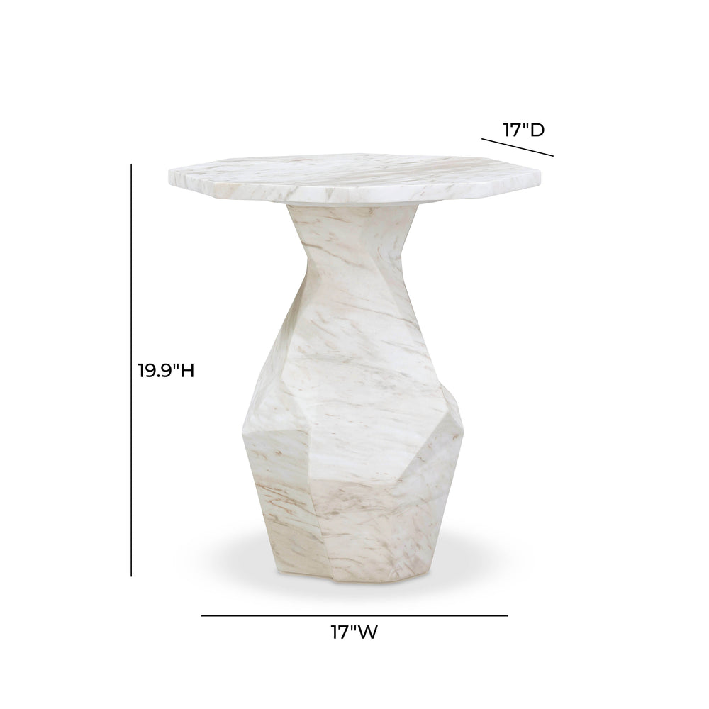 Esme Faux Marble Indoor / Outdoor Round Side Table dimensions