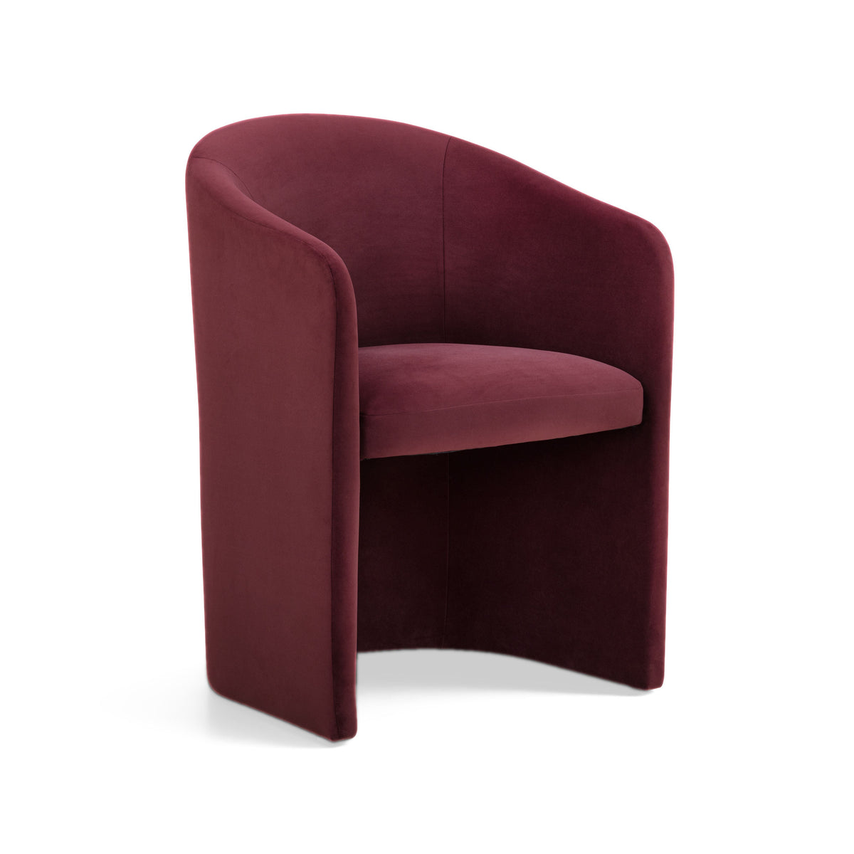 Seraphina performance velvet chair in warm minimalist dining space