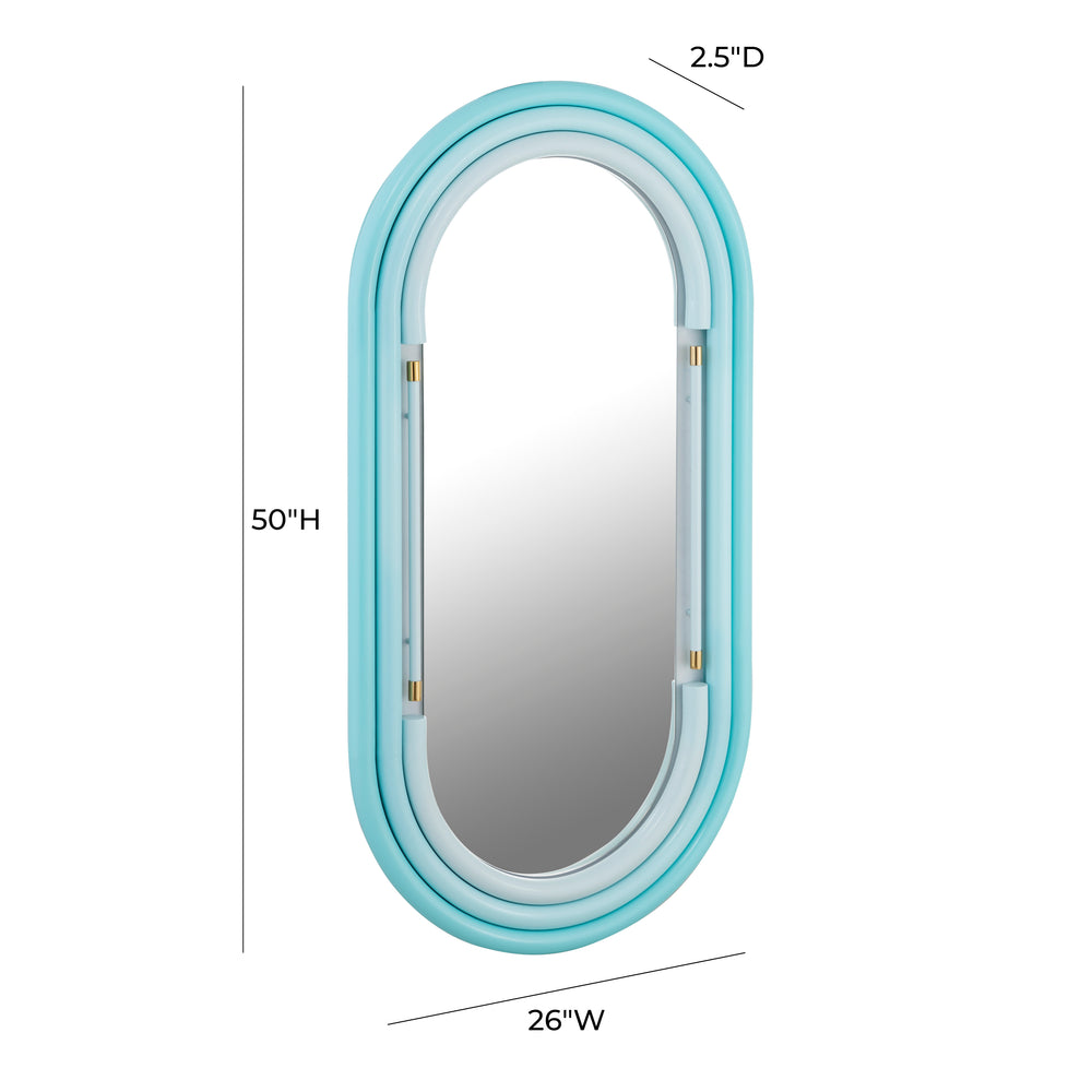 Neon Oval Wall Mirror (26"X50"-28"X58") dimensions