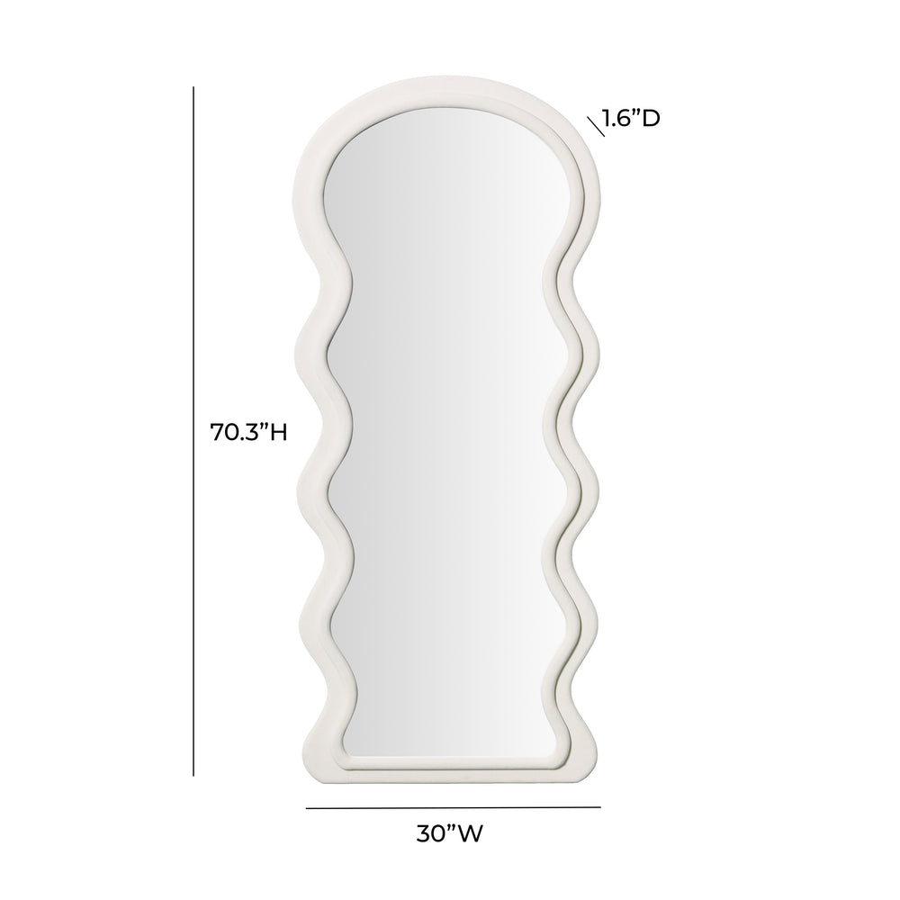 Rhodes 70" Velvet Floor Mirror dimensions