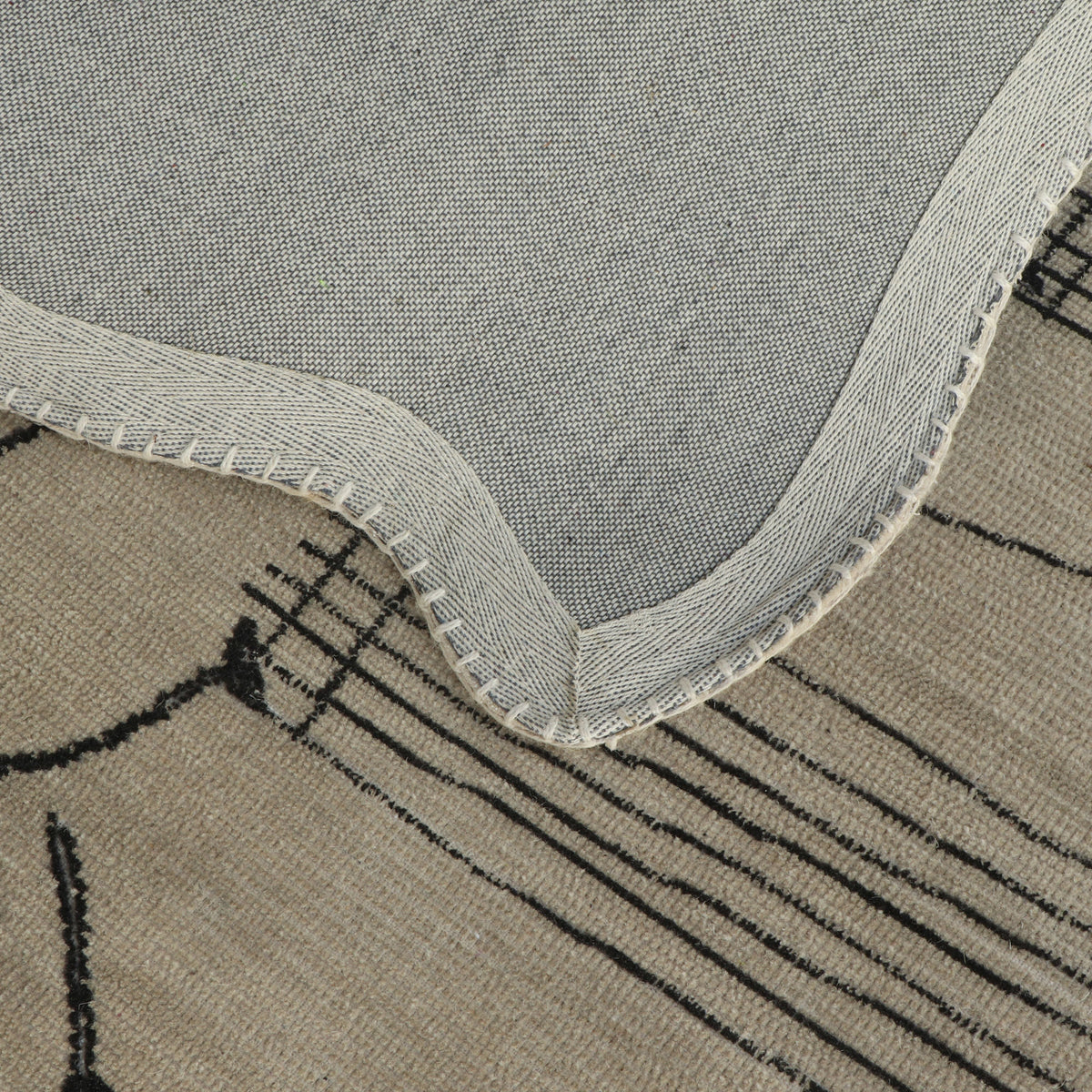 Mezzo Natural Hand Tufted Wool Area Rug 5'X8' - View 4