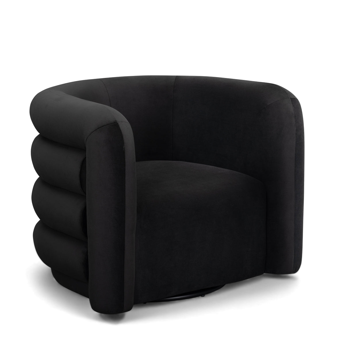 Curves Performance Velvet Swivel Accent Chair - View 1